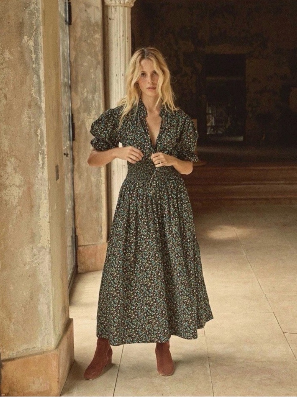 The DÔEN Everly Dress in Montpellier Floral SZ M NWT